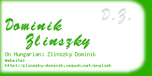 dominik zlinszky business card